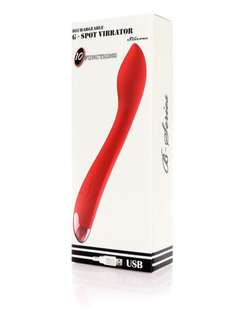 Wibrator do stymulacji punktu G, czerwony, silikon, USB, G Spot Wibrator do stymulacji punktu G, czerwony, silikon, USB, G Spot