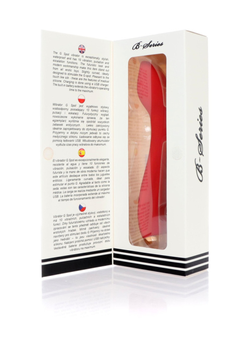 Wibrator do stymulacji punktu G, czerwony, silikon, USB, G Spot Wibrator do stymulacji punktu G, czerwony, silikon, USB, G Spot
