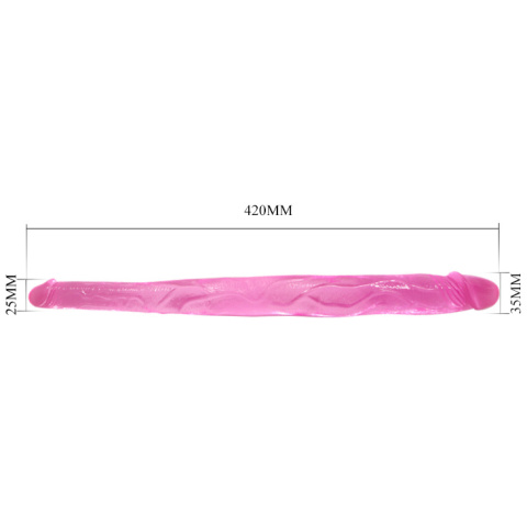 Dildo dwustronne, Evangeline, o różnych końcach, TPR, lekko zagietę Dildo dwustronne, Evangeline, o różnych końcach, TPR, lekko zagietę