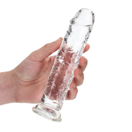 Dildo na przyssawce, 7.0, krystalicznie przejrzyste, bez jąder, TPE