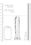 Dildo na przyssawce, 7.0, krystalicznie przejrzyste, bez jąder, TPE Dildo na przyssawce, 7.0, krystalicznie przejrzyste, bez jąder, TPE