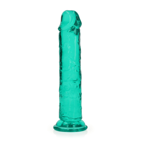 Dildo na przyssawce, 7.0, krystalicznie szmaragdowe, bez jąder, TPE Dildo na przyssawce, 7.0, krystalicznie szmaragdowe, bez jąder, TPE