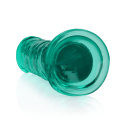 Dildo na przyssawce, 7.0, krystalicznie szmaragdowe, bez jąder, TPE Dildo na przyssawce, 7.0, krystalicznie szmaragdowe, bez jąder, TPE