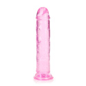 Dildo na przyssawce, 8.0, krystalicznie różowe, bez jąder, TPE Dildo na przyssawce, 8.0, krystalicznie różowe, bez jąder, TPE
