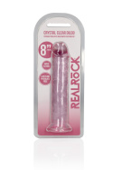 Dildo na przyssawce, 8.0, krystalicznie różowe, bez jąder, TPE Dildo na przyssawce, 8.0, krystalicznie różowe, bez jąder, TPE
