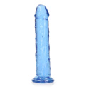 Dildo na przyssawce, 9.0, krystalicznie błękitne, bez jąder, TPE Dildo na przyssawce, 9.0, krystalicznie błękitne, bez jąder, TPE