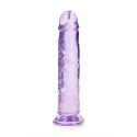 Dildo na przyssawce, 9.0, krystalicznie fiołkowe, bez jąder, TPE Dildo na przyssawce, 9.0, krystalicznie fiołkowe, bez jąder, TPE