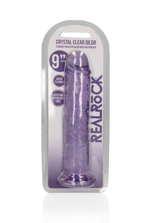 Dildo na przyssawce, 9.0, krystalicznie fiołkowe, bez jąder, TPE Dildo na przyssawce, 9.0, krystalicznie fiołkowe, bez jąder, TPE