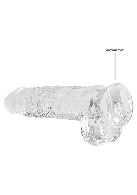 Dildo na przyssawce, 9.0, z jądrami, krystalicznie przejrzyste, TPE Dildo na przyssawce, 9.0, z jądrami, krystalicznie przejrzyste, TPE