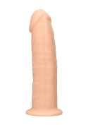 Dildo na przyssawce, silikon termoaktywny, czarny lub cielisty, Realrock 6", bez wibracji