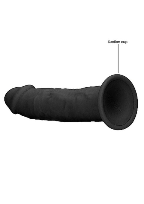 Dildo na przyssawce, silikon termoaktywny, czarny lub cielisty, Realrock 6", bez wibracji Dildo na przyssawce, silikon termoaktywny, czarny lub cielisty, Realrock 6", bez wibracji
