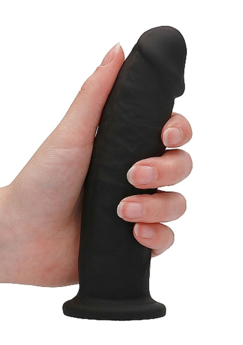 Dildo na przyssawce, silikon termoaktywny, czarny lub cielisty, Realrock 6", bez wibracji Dildo na przyssawce, silikon termoaktywny, czarny lub cielisty, Realrock 6", bez wibracji