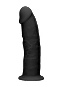Dildo na przyssawce, silikon termoaktywny, czarny lub cielisty, Realrock 6", bez wibracji