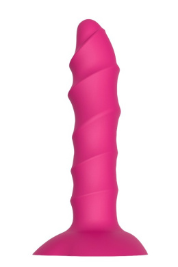 Dildo z silikonu, na przyssawce, żebrowane, bez wibracji, idealne do strap-ona, Twisted Plug, Dreamtoys