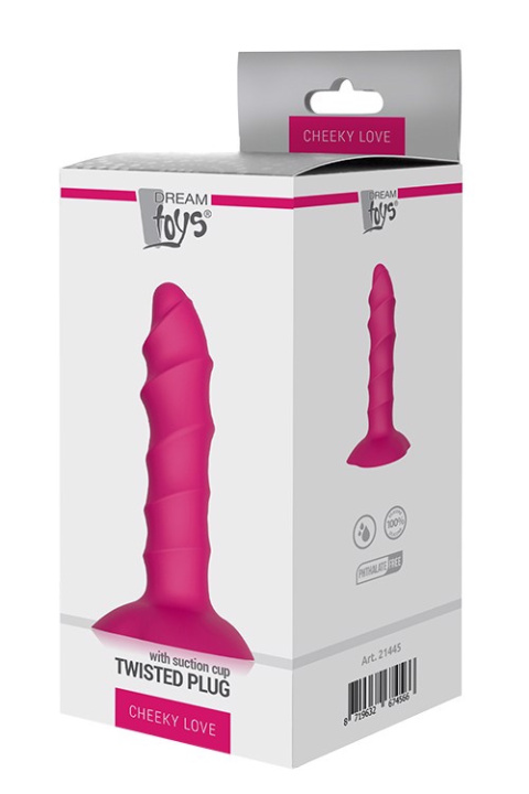 Dildo z silikonu, na przyssawce, żebrowane, bez wibracji, idealne do strap-ona, Twisted Plug, Dreamtoys Dildo z silikonu, na przyssawce, żebrowane, bez wibracji, idealne do strap-ona, Twisted Plug, Dreamtoys