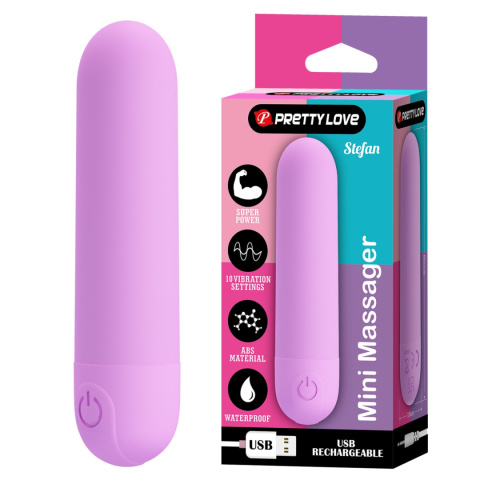 Mini masażer typu bullet, Stefan, ABS, USB, Pretty Love Mini masażer typu bullet, Stefan, ABS, USB, Pretty Love