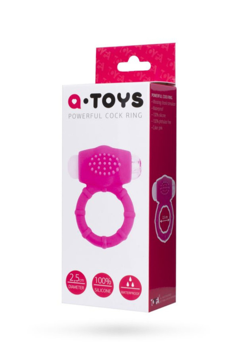 Pierścień na penisa, z wibracją i szczoteczką silikonową, na baterie, a-TOYS Pierścień na penisa, z wibracją i szczoteczką silikonową, na baterie, a-TOYS