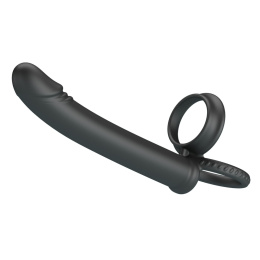Strap-on do podwójnej penetracji (dildo analne), zakładany na penisa i jądra, bez wibracji, Moses