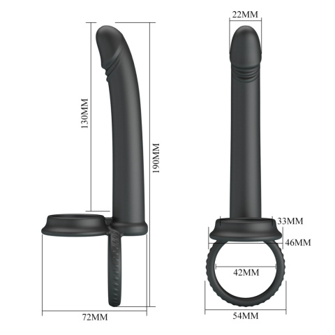 Strap-on do podwójnej penetracji (dildo analne), zakładany na penisa i jądra, bez wibracji, Moses Strap-on do podwójnej penetracji (dildo analne), zakładany na penisa i jądra, bez wibracji, Moses
