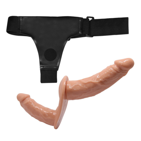 Strap-on podwójny, bez wibracji, TPR, Ultra Passionate 5,3, dildo wewnętrzne i zewnętrzne, zakładany przez kobietę Strap-on podwójny, bez wibracji, TPR, Ultra Passionate 5,3, dildo wewnętrzne i zewnętrzne, zakładany przez kobietę