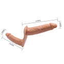 Strap-on podwójny, bez wibracji, TPR, Ultra Passionate 5,3, dildo wewnętrzne i zewnętrzne, zakładany przez kobietę Strap-on podwójny, bez wibracji, TPR, Ultra Passionate 5,3, dildo wewnętrzne i zewnętrzne, zakładany przez kobietę