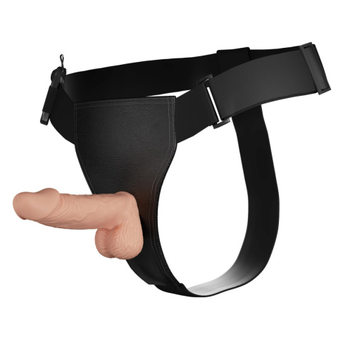 Strap-on z pełnym dildem i jądrami, wibracje, pilot na kablu, TPR, Ultra Passionate 7,6, Baile Strap-on z pełnym dildem i jądrami, wibracje, pilot na kablu, TPR, Ultra Passionate 7,6, Baile