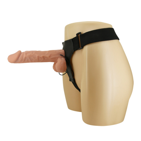 Strap-on z pełnym dildem i jądrami, wibracje, pilot na kablu, TPR, Ultra Passionate , 9,4", Baile Strap-on z pełnym dildem i jądrami, wibracje, pilot na kablu, TPR, Ultra Passionate , 9,4", Baile