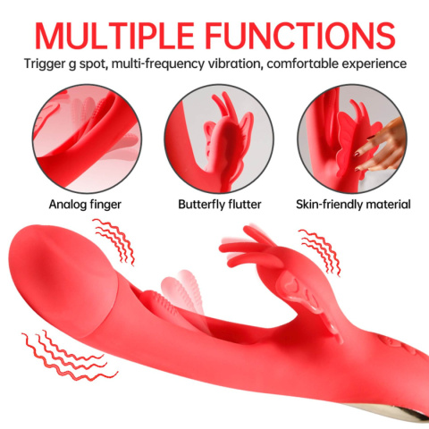 Wib rator wielozadaniowy Butterfly Finger Tapping, silikon, USB Wib rator wielozadaniowy Butterfly Finger Tapping, silikon, USB