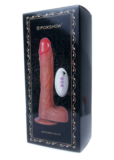 Dildo na przyssawce, teleskopowe, ruch posuwisto-rotacyjny, pilot bezprzewodowy, silikon płynny, podgrzewanie Dildo na przyssawce, teleskopowe, ruch posuwisto-rotacyjny, pilot bezprzewodowy, silikon płynny, podgrzewanie