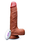 Dildo na przyssawce, teleskopowe, ruch posuwisto-rotacyjny, pilot bezprzewodowy, silikon płynny, podgrzewanie Dildo na przyssawce, teleskopowe, ruch posuwisto-rotacyjny, pilot bezprzewodowy, silikon płynny, podgrzewanie