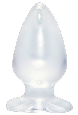 Korek analny krystalicznie przejrzysty XL, na podstawce, PVC, bez wibracji