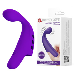 Nakładka na palec, wibrująca, Gorgon, masażer punktu G lub prostaty, silikon, USB, Pretty Love