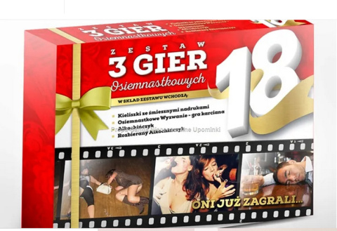 Zestaw 3 gier planszowych i karcianych, osiemnastkowa imrezowa towarzyska, z kieliszkami. Zestaw 3 gier planszowych i karcianych, osiemnastkowa imrezowa towarzyska, z kieliszkami.
