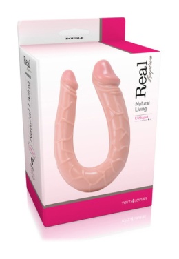 Dildo podwójne Fallo Realistico U-Shaped, zagięte, PVC