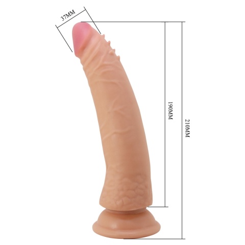 Klasyczne dildo z cyberskóry na przyssawce, z kręgosłupem, bez wibracji, TPR, Kable 8.3 Klasyczne dildo z cyberskóry na przyssawce, z kręgosłupem, bez wibracji, TPR, Kable 8.3