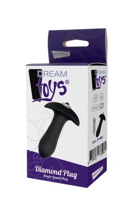 Korek analny (zatyczka, plug) z elementem wibrującym, silikon, baterie, Diamond Plug