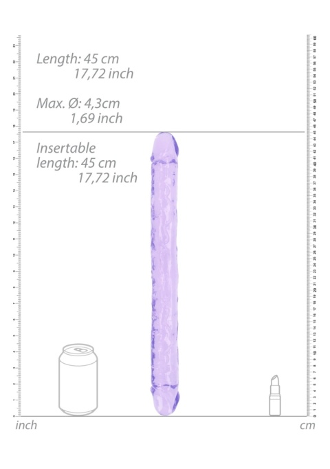 Krystaliczne, długie dildo dwustronne 18'', PVC, giętkie Krystaliczne, długie dildo dwustronne 18'', PVC, giętkie