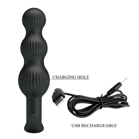 Korek analny, Dildo analne kulkowe wibrujące, USB, silikon, Sidney Pretty Love Korek analny, Dildo analne kulkowe wibrujące, USB, silikon, Sidney Pretty Love