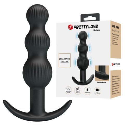 Korek analny, Dildo analne kulkowe wibrujące, USB, silikon, Sidney Pretty Love Korek analny, Dildo analne kulkowe wibrujące, USB, silikon, Sidney Pretty Love