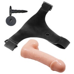Strap-on, wersja zakładana przez kobietę, dildo z jądrami, bez wibracji, PVC, Baile2 Strap-on, wersja zakładana przez kobietę, dildo z jądrami, bez wibracji, PVC, Baile2