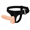 Strap-on, wersja zakładane przez kobietę, dildo z jądrami, bez wibracji, TPR