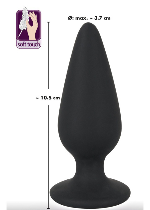 Korek analny na podstawce, rozmiar L, 135 g, (zatyczka analna, plug) Black Velvet, silikon, rozmiar L Korek analny na podstawce, rozmiar L, 135 g, (zatyczka analna, plug) Black Velvet, silikon, rozmiar L