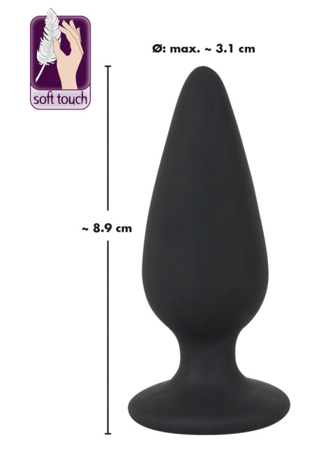 Korek analny na podstawce, rozmiar M, 75 g, (zatyczka analna, plug) Black Velvet, silikon, rozmiar M Korek analny na podstawce, rozmiar M, 75 g, (zatyczka analna, plug) Black Velvet, silikon, rozmiar M