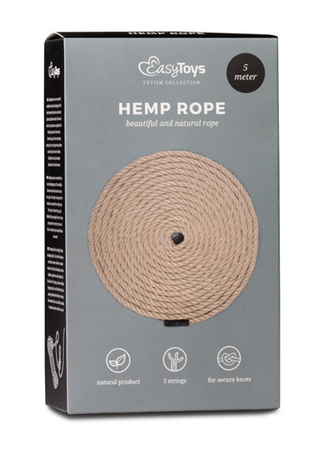 Lina konopna, 5 m, do wiązania w stylu japońskim, Hemp Bondage Rope , EasyToys Lina konopna, 5 m, do wiązania w stylu japońskim, Hemp Bondage Rope , EasyToys