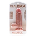 Dildo gigant na przyssawce, Realrock 9", proste, z jądrami, PVC Dildo gigant na przyssawce, Realrock 9", proste, z jądrami, PVC