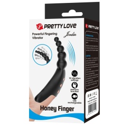 Nakładka na palec, wibrująca, Jordin, masażer punktu G lub prostaty, silikon, USB, Pretty Love