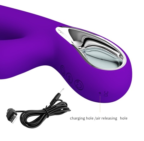 Wibrator Jersey ze stymulacją łechtaczki falami powietrza i wibracją, silikon, USB