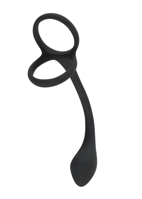 Masażer prostaty,bez wibracji, z podwójnym pierścieniem, Black Velvets Masażer prostaty,bez wibracji, z podwójnym pierścieniem, Black Velvets