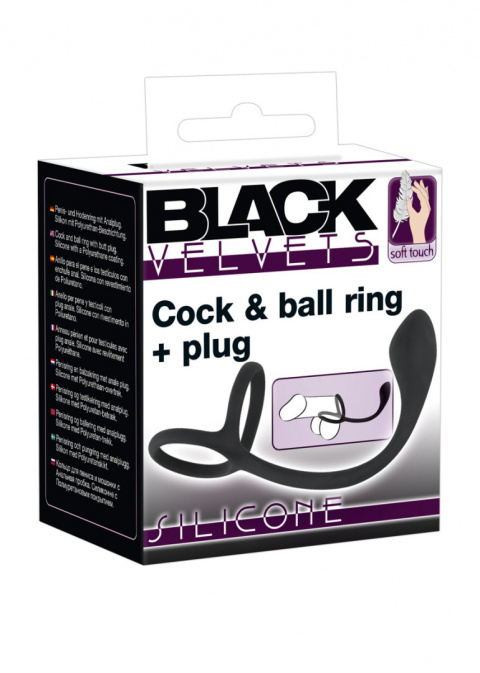 Masażer prostaty,bez wibracji, z podwójnym pierścieniem, Black Velvets Masażer prostaty,bez wibracji, z podwójnym pierścieniem, Black Velvets
