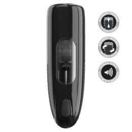 Masturbator Marlon, przezroczysty, wibrujący, posuwisty, USB